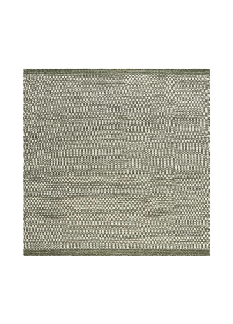Håndvævet tæppe KM Home Sandhamn Kvadrat 200x200 cm Grøn, Grøn