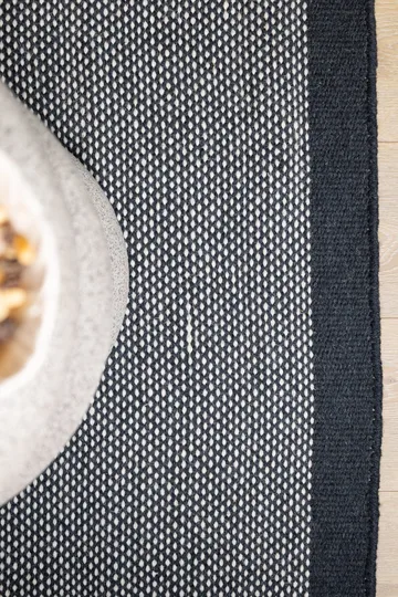 Håndvævet tæppe KM Home Sandhamn Kvadrat 250x250 cm Indigoblå - indigoblå - Tekstiler - Tæpper - Moderne tæppe - Uldtæppe