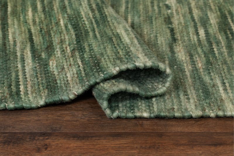 Skagen Uldtæppe 75x150 cm Rektangulært - Grønmelange - Tekstiler - Tæpper - Moderne tæppe - Uldtæppe