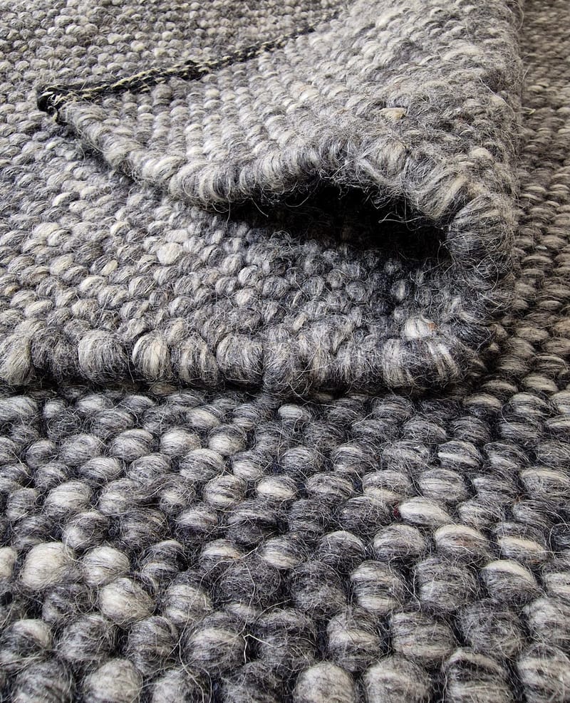 Skagen Ullmatta 140x200 cm Rektangulär KM Home Graphite melange 200x300 cm - Tekstiler - Tæpper - Moderne tæppe - Uldtæppe