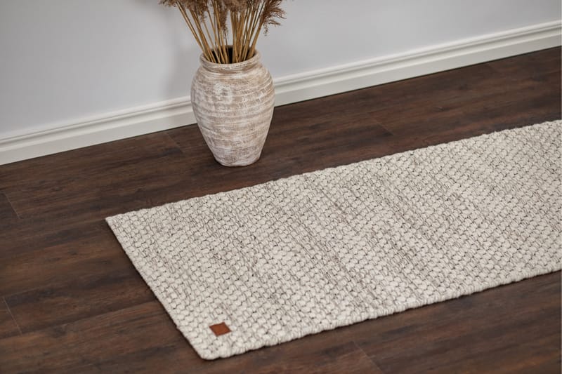 Torekov Uldtæppe 75x150 cm - Hvid - Tekstiler - Tæpper - Moderne tæppe - Uldtæppe
