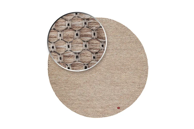 Torekov Uldtæppe Rund 300 cm - Hør - Tekstiler - Tæpper - Moderne tæppe - Uldtæppe