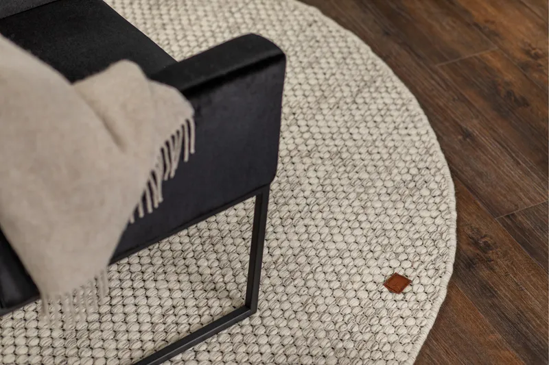 Torekov Uldtæppe Rund 300 cm - Hvid - Tekstiler - Tæpper - Moderne tæppe - Uldtæppe