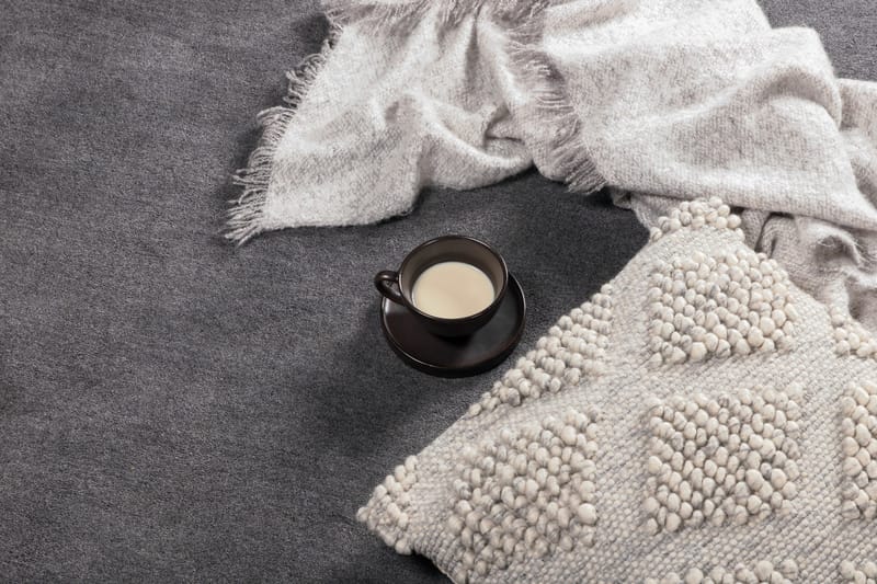 Ulla Tæppe Rund 200 cm - Mørkegrå - Tekstiler - Tæpper - Moderne tæppe - Uldtæppe