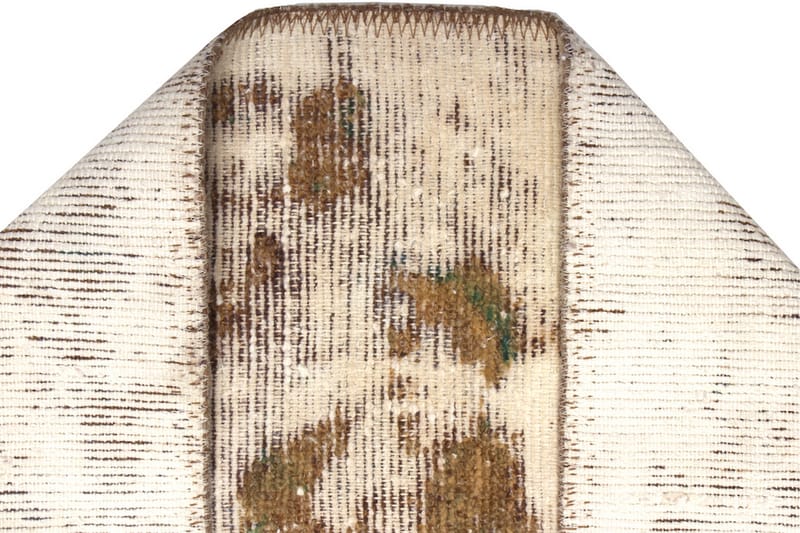 Vintage håndknyttet Tæppe Uld Brun / Creme 104x157cm - Uldtæppe - Håndvævede tæpper