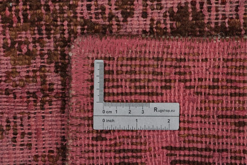 Vintage håndknyttet Tæppe Uld Brun / Lyserød 137x177cm - Uldtæppe - Håndvævede tæpper
