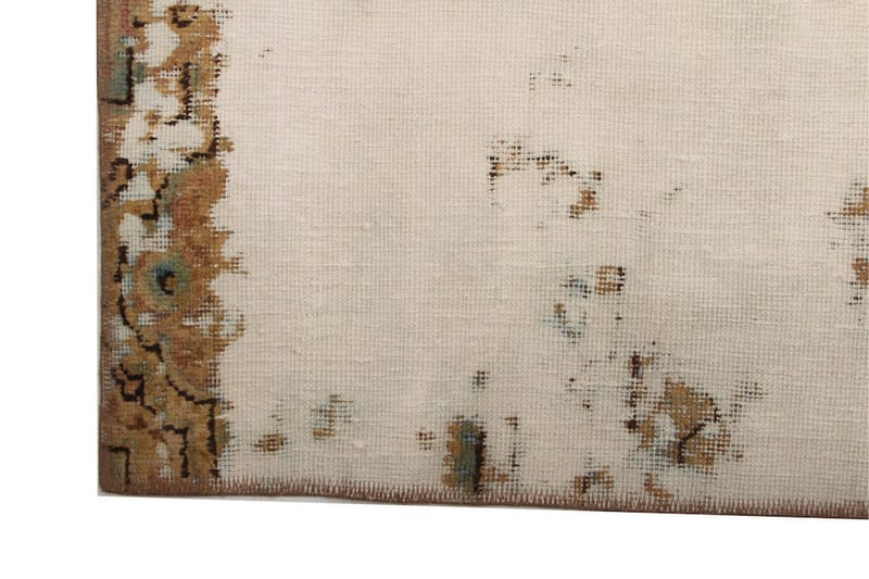 Vintage håndknyttet Tæppe Uld Creme / Brun 150x205cm - Uldtæppe - Håndvævede tæpper