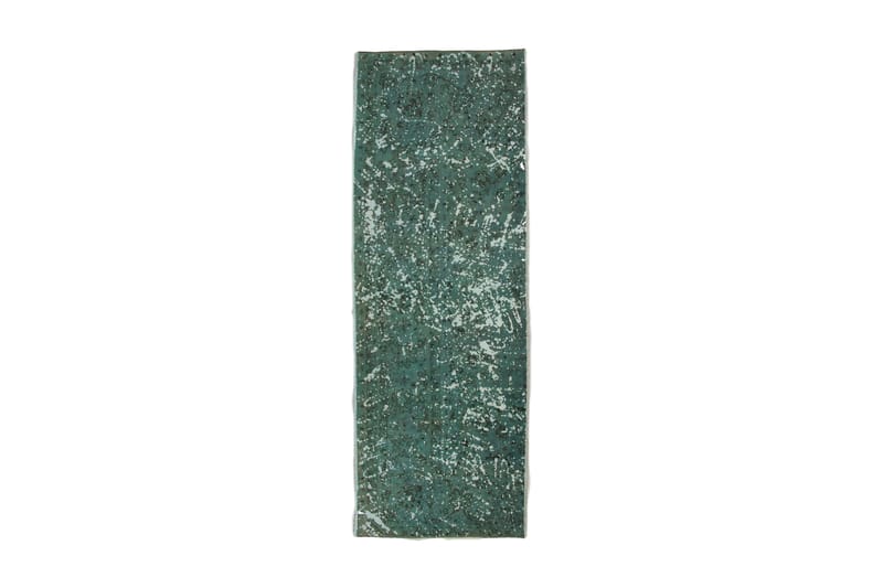 Vintage håndknyttet Tæppe Uld Grøn 100x290cm - Uldtæppe - Håndvævede tæpper