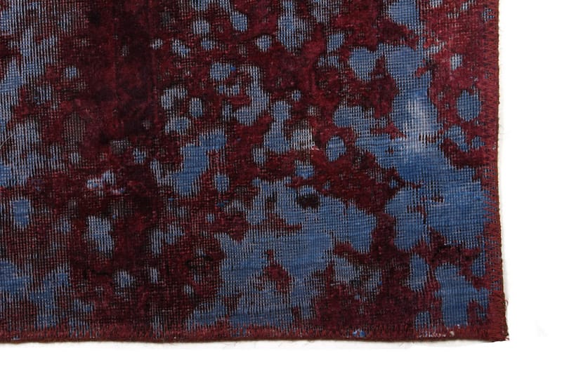 Vintage håndknyttet Tæppe Uld Lyseblå / Rød 60x152cm - Uldtæppe - Håndvævede tæpper