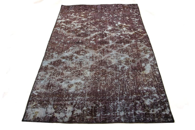 Vintage håndknyttet Tæppe Uld Mørkeblå / Grå 107x194cm - Uldtæppe - Håndvævede tæpper