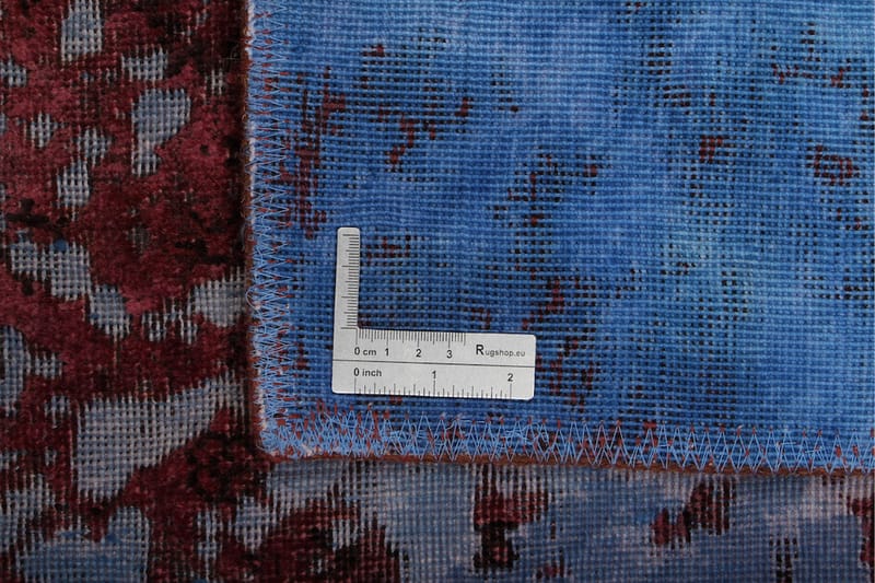 Vintage håndknyttet Tæppe Uld Mørkeblå / Rød 128x194cm - Uldtæppe - Håndvævede tæpper