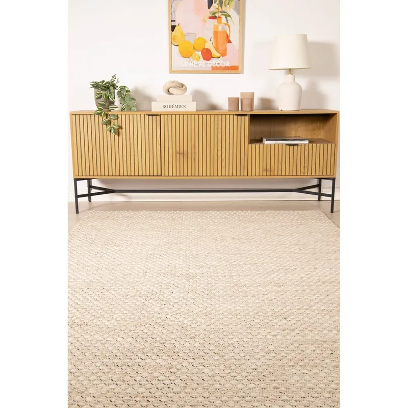 Ullmatta KM Home Natur 160x230 cm - Tekstiler - Tæpper - Moderne tæppe - Uldtæppe