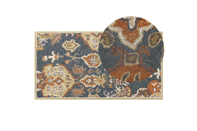 Umurlu Ryetæppe 80x150 cm Kvadratisk - Grå - Tekstiler - Tæpper - Moderne tæppe - Uldtæppe