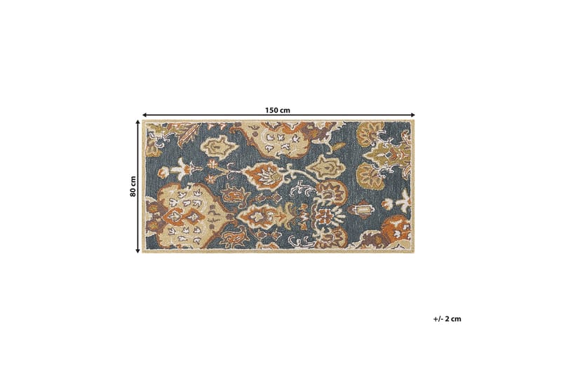 Umurlu Ryetæppe 80x150 cm Kvadratisk - Grå - Tekstiler - Tæpper - Moderne tæppe - Uldtæppe