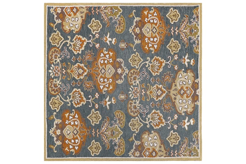 Umurlu Uldtæppe 200x200 cm - Orange - Tekstiler - Tæpper - Moderne tæppe - Uldtæppe