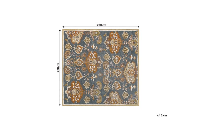 Umurlu Uldtæppe 200x200 cm - Orange - Tekstiler - Tæpper - Moderne tæppe - Uldtæppe