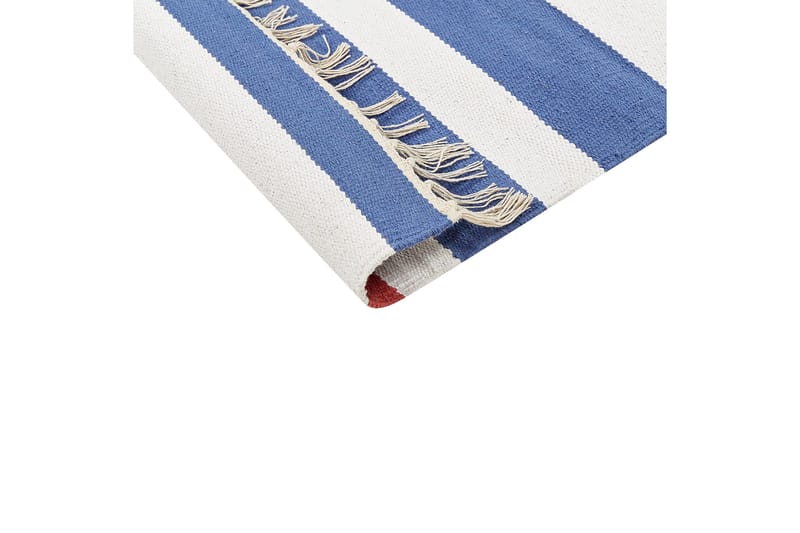 Varser Bomuldstæppe 140x200 cm - Blå - Tekstiler - Tæpper - Moderne tæppe - Bomuldstæpper