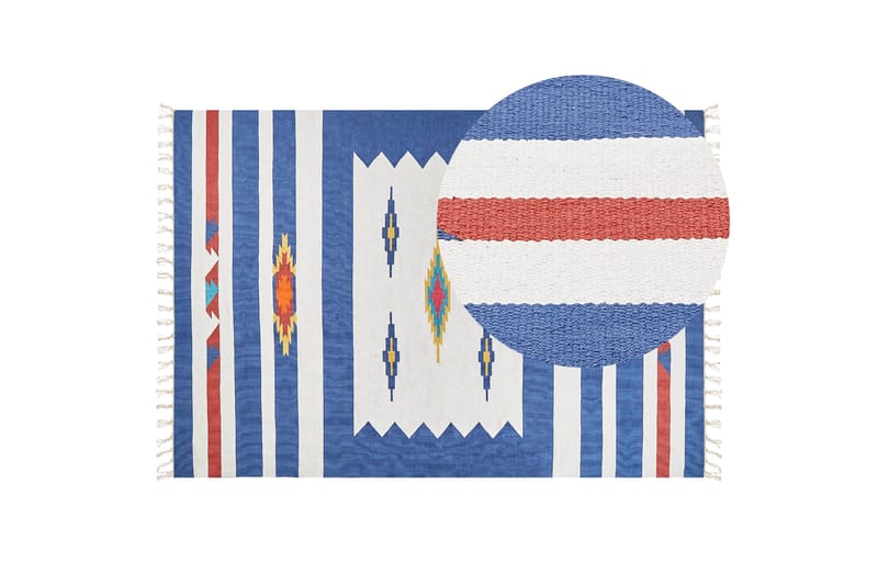 Varser Bomuldstæppe 200x300 cm - Blå - Tekstiler - Tæpper - Moderne tæppe - Bomuldstæpper