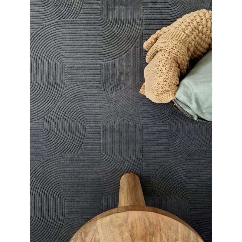 Vaskbart Tæppe Castello Art - Grafit - Tekstiler - Tæpper - Moderne tæppe - Kludetæpper