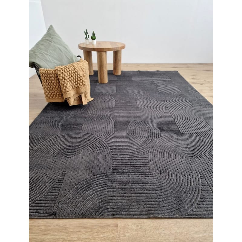 Vaskbart Tæppe Castello Art - Grafit - Tekstiler - Tæpper - Moderne tæppe - Kludetæpper