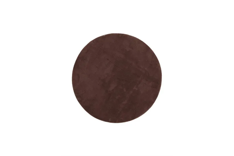 Vaskbart Tæppe Soft Rund, 160x160 cm, Chokolade