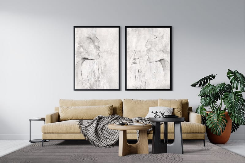 Amore Art Viskosetæppe Rektangulær 160x230 cm - Grå - Viskosetæpper & kunstsilketæpper
