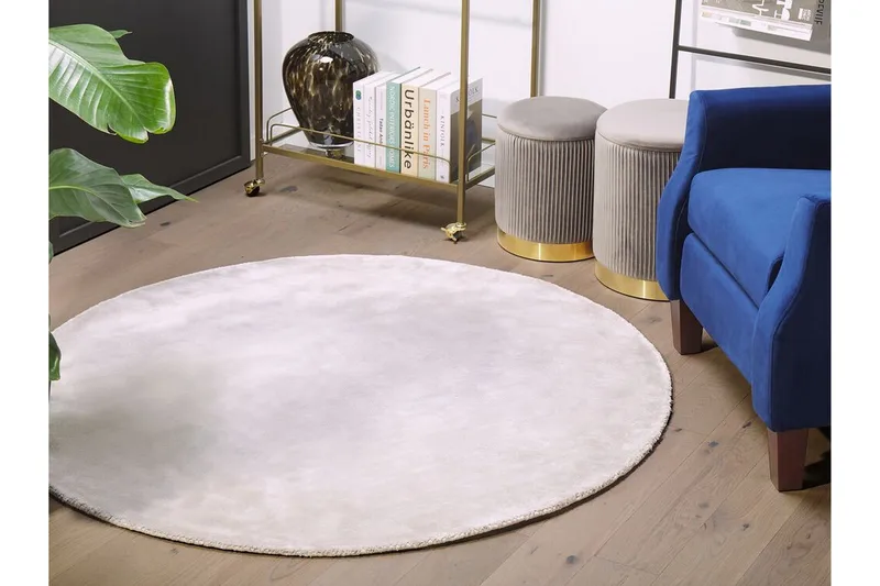 Brinckman Viskostæppe 140 cm Rund - Lysegrå - Tekstiler - Tæpper - Moderne tæppe - Viskosetæpper & kunstsilketæpper