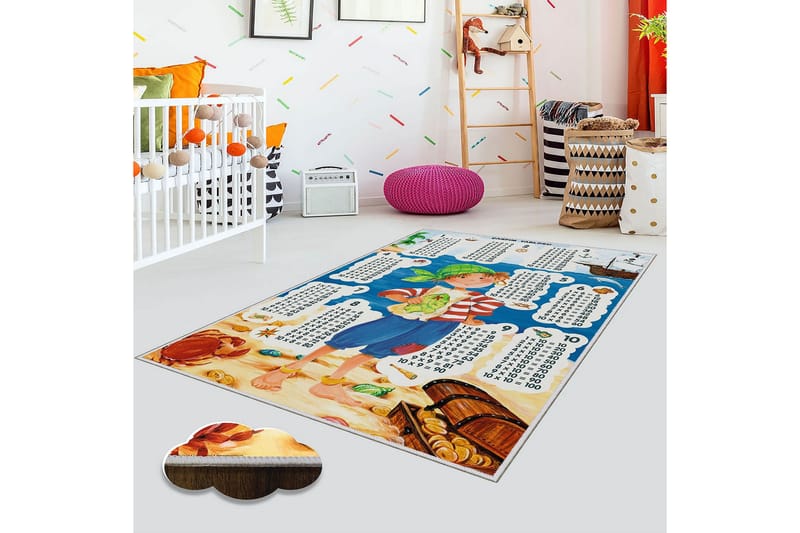 Homefesto Tæppe 100x200 cm - Flerfarvet - Viskosetæpper & kunstsilketæpper - Børnetæpper