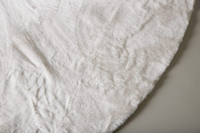 Nina Polyester tæppe Rund 200 cm - Hvid - Tekstiler - Tæpper - Moderne tæppe - Viskosetæpper & kunstsilketæpper