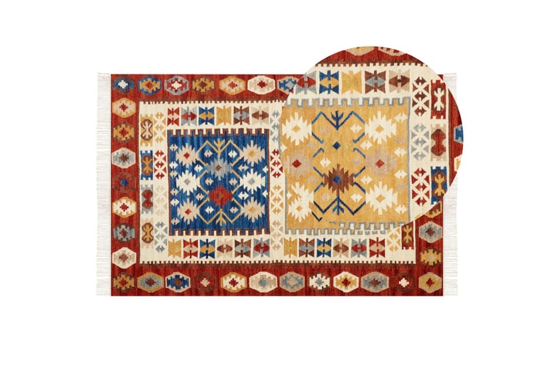 Voskehat Uldtæppe 200x300 cm - Rød - Tekstiler - Tæpper - Moderne tæppe - Uldtæppe