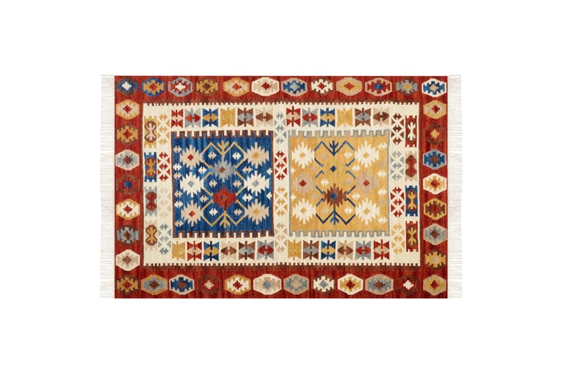 Voskehat Uldtæppe 200x300 cm - Rød - Tekstiler - Tæpper - Moderne tæppe - Gangmåtter