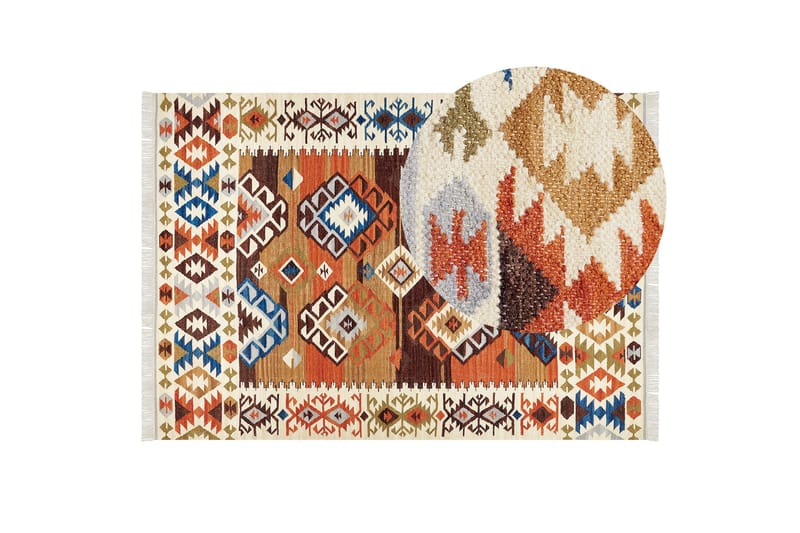 Vosketap Uldtæppe 200x300 cm - Orange - Tekstiler - Tæpper - Moderne tæppe - Uldtæppe