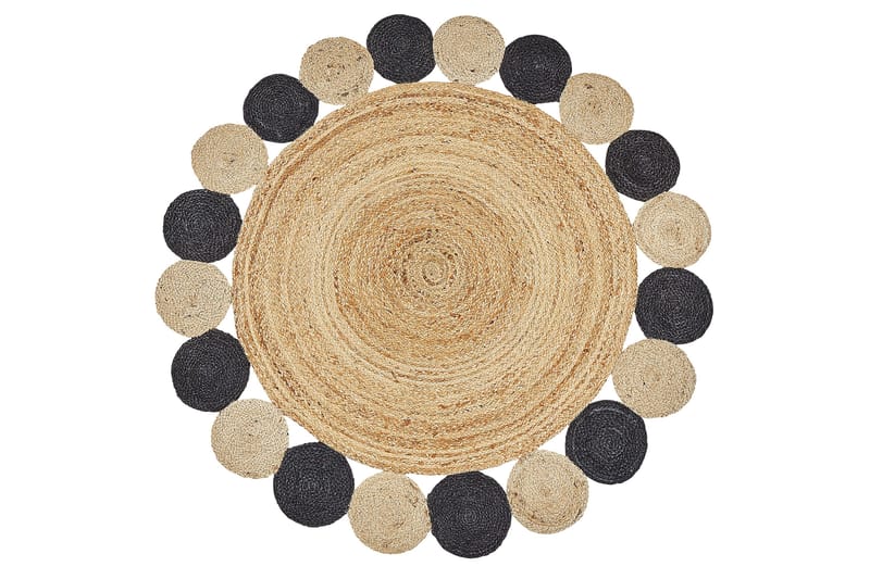 Vostan Jutetæppe 140 cm Rund, Sort