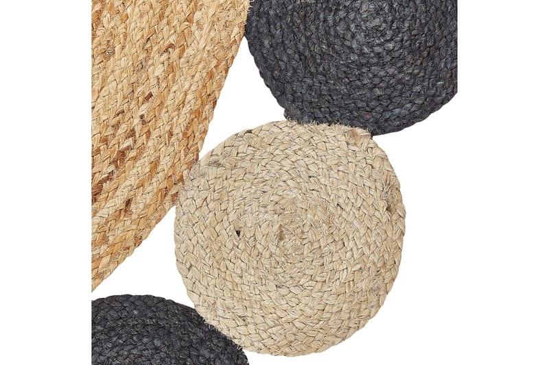 Vostan Jutetæppe 140 cm Rund - Sort - Tekstiler - Tæpper - Moderne tæppe - Sisaltæpper