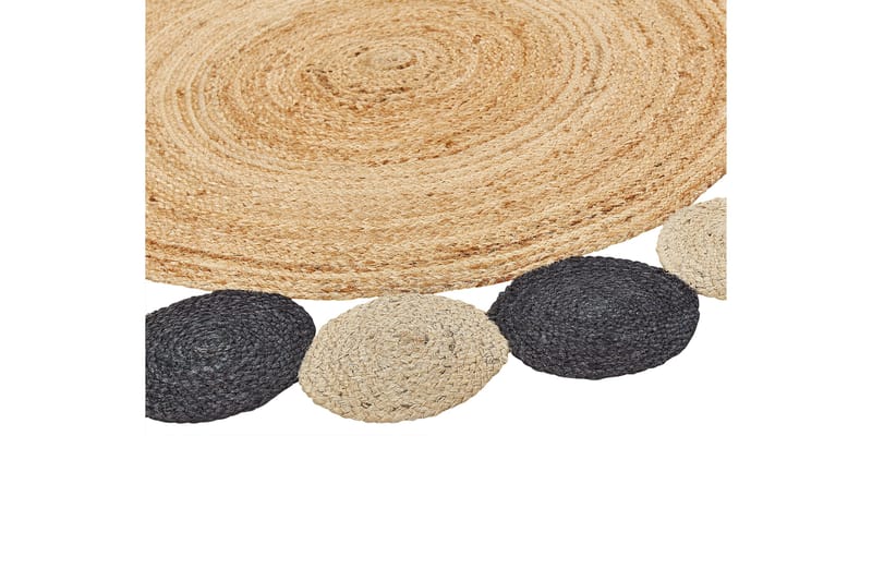 Vostan Jutetæppe 140 cm Rund - Sort - Tekstiler - Tæpper - Moderne tæppe - Sisaltæpper