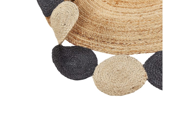 Vostan Jutetæppe 140 cm Rund - Sort - Tekstiler - Tæpper - Moderne tæppe - Sisaltæpper