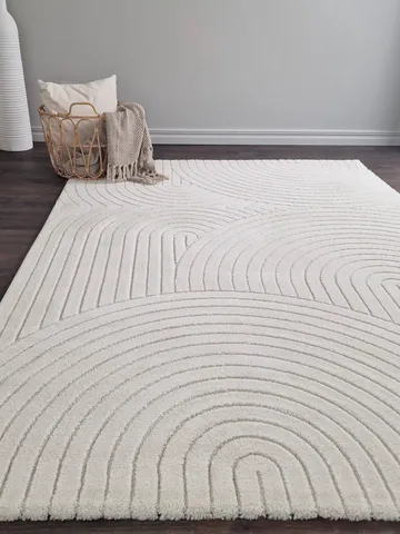 Wiltonmatta & Friezematta KM Home Vit 80x250 cm - Tekstiler - Tæpper - Moderne tæppe - Wiltontæpper