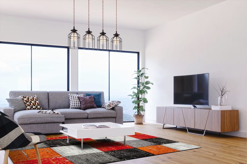 London Frisé Tæppe 240x340 - Rød|Orange - Tekstiler - Tæpper - Moderne tæppe - Wiltontæpper