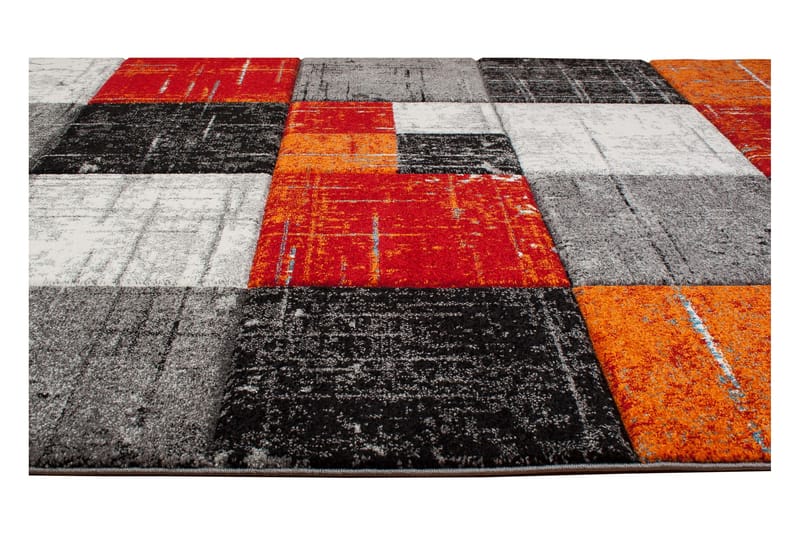 London Frisé Tæppe 80x350 - Rød|Orange - Wiltontæpper - Mønstrede tæpper - Store tæpper