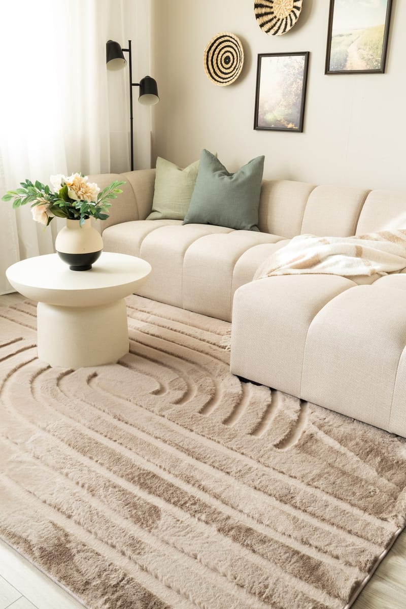 Maskinvævet tæppe KM Home Heaven Modern 160x230 Taupe - Taupe - Tekstiler - Tæpper - Moderne tæppe - Wiltontæpper