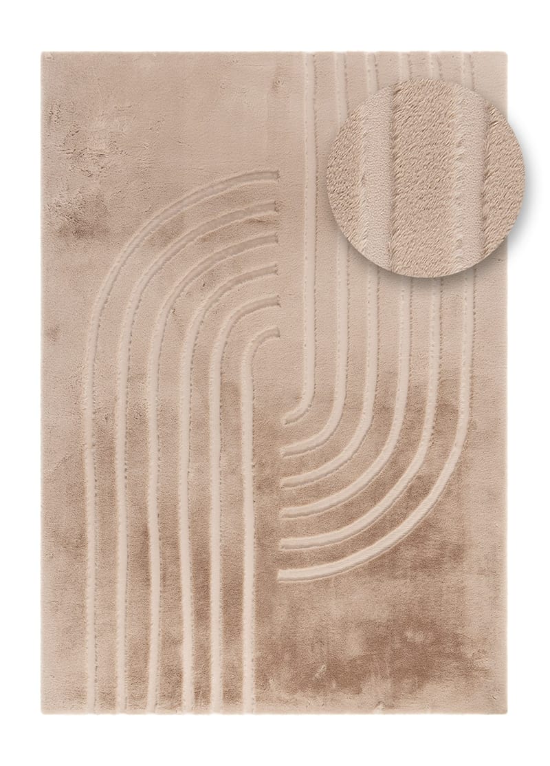 Maskinvævet tæppe KM Home Heaven Modern 160x230 Taupe - Taupe - Tekstiler - Tæpper - Moderne tæppe - Wiltontæpper