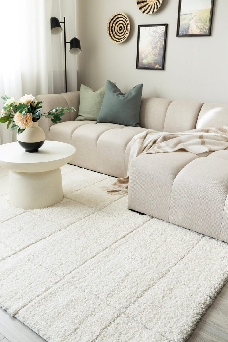 Maskinvævet tæppe KM Home Montana Square 280x380 Creme - Creme - Tekstiler - Tæpper - Moderne tæppe - Wiltontæpper