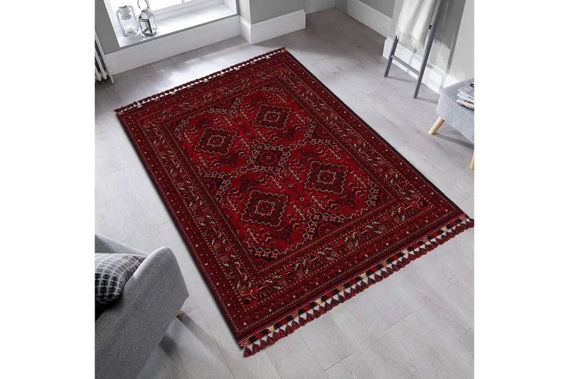 Noriyasu Løber 80x150 cm Rektangulær, Rød