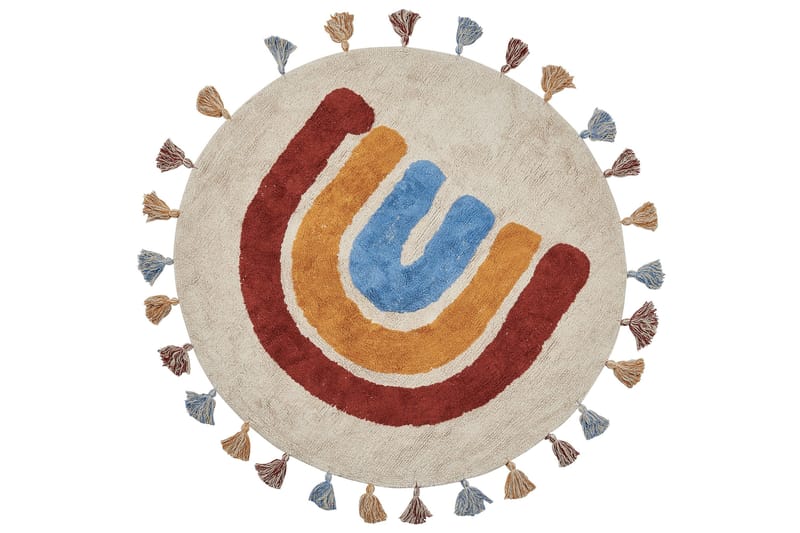 Yagci Bomuldstæppe 120 cm Rund, Beige