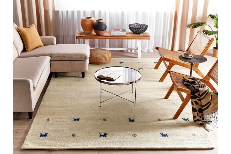 Yali Ryetæppe 200x300 cm - Beige - Tekstiler - Tæpper - Moderne tæppe - Ryatæpper