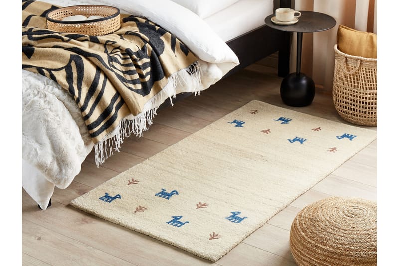 Yali Ryetæppe 80x150 cm - Beige - Tekstiler - Tæpper - Moderne tæppe - Ryatæpper