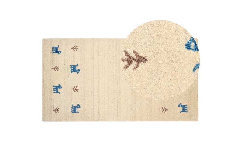 Yali Ryetæppe 80x150 cm - Beige - Tekstiler - Tæpper - Moderne tæppe - Ryatæpper