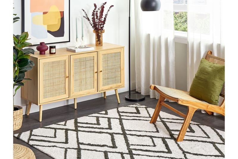 Yesilkoy Ryetæppe 160x230 cm - Sort/hvid - Tekstiler - Tæpper - Moderne tæppe - Ryatæpper
