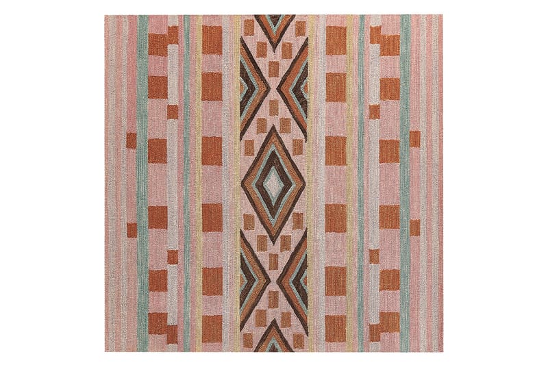 Yomra Uldtæppe 200x200 cm Kvadratisk, Brun