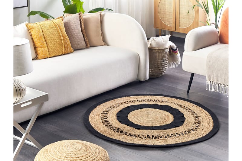 Yozgat Ryetæppe 120 cm Rund - Beige - Tekstiler - Tæpper - Moderne tæppe - Sisaltæpper